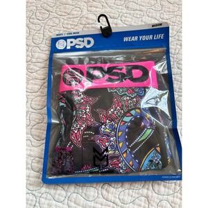 PSD Underwear Mens Cool Mesh Boxer Briefs Mitch Marner Paisley Neon Pink Medium